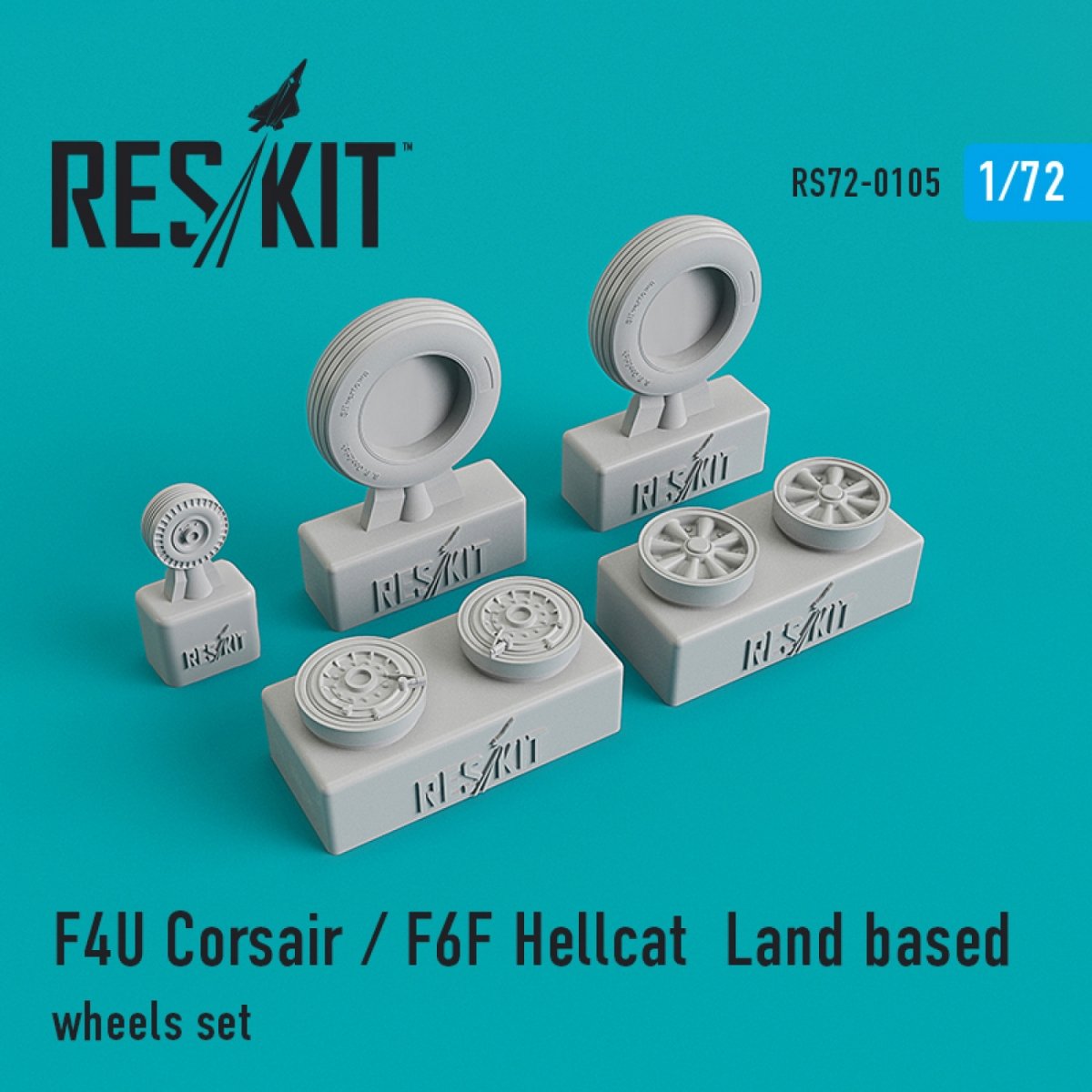 RESKIT RS72-0105 F4U "CORSAIR"/F6F "HELLCAT" LAND BASED WHEELS SET 1/72