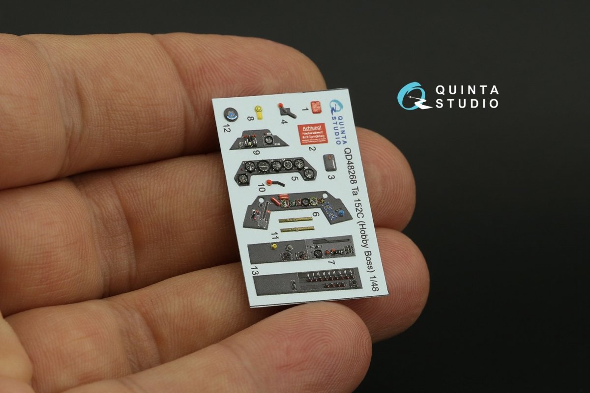 Quinta Studio QD48268 Ta 152C 3D-Printed &amp;amp; coloured Interior on decal paper (Hobby Boss) 1/48 – imagen 2