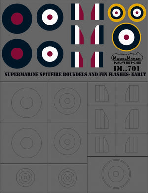 ModelMaker Decals IM48701 Supermarine Spitfire roundels and fin flashes - EARLY 1/48 – zdjęcie 3