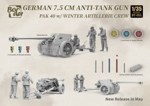 Border Model BT-051 German 7.5cm Anti-Tank Gun PaK 40 w/Winter Artillery Crew. 1/35 – Bild 3