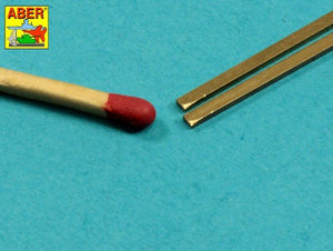 Aber KR-15 Kwadratowe pręty mosiężne 1,5 mm długość 245mm x 2 szt. / Brass square rods 1,5 mm length 245mm x2 pcs. – imagen 2