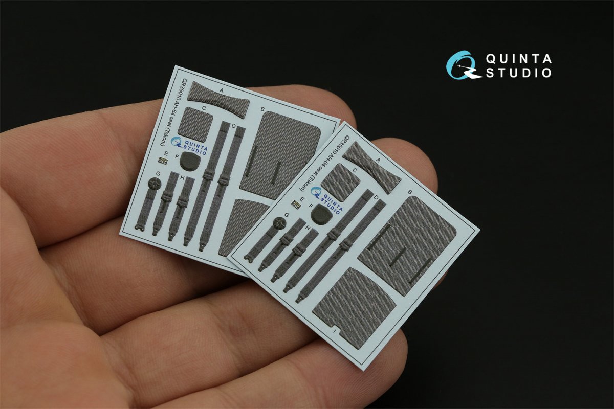 Quinta Studio QD+35106 AH-64D 3D-Printed &amp;amp; coloured Interior on decal paper (Takom) (with 3D-printed resin parts) 1/35 – immagine 9