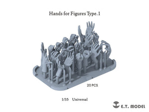 E.T. Model P35-320 Hands for Figures Type.1 ( 3D Print ) 1/35