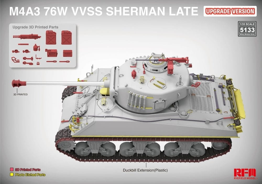 Rye Field Model 5133 M4A3 76W VVSS Sherman Late Upgrade Version 1/35 – imagen 3