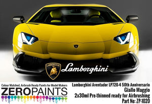 Zero Paints ZP-1020GIALLO Lamborghini Aventador LP720-4 50th Anniversario 50 Giallo Maggio Paint Set 2x30ml – immagine 2