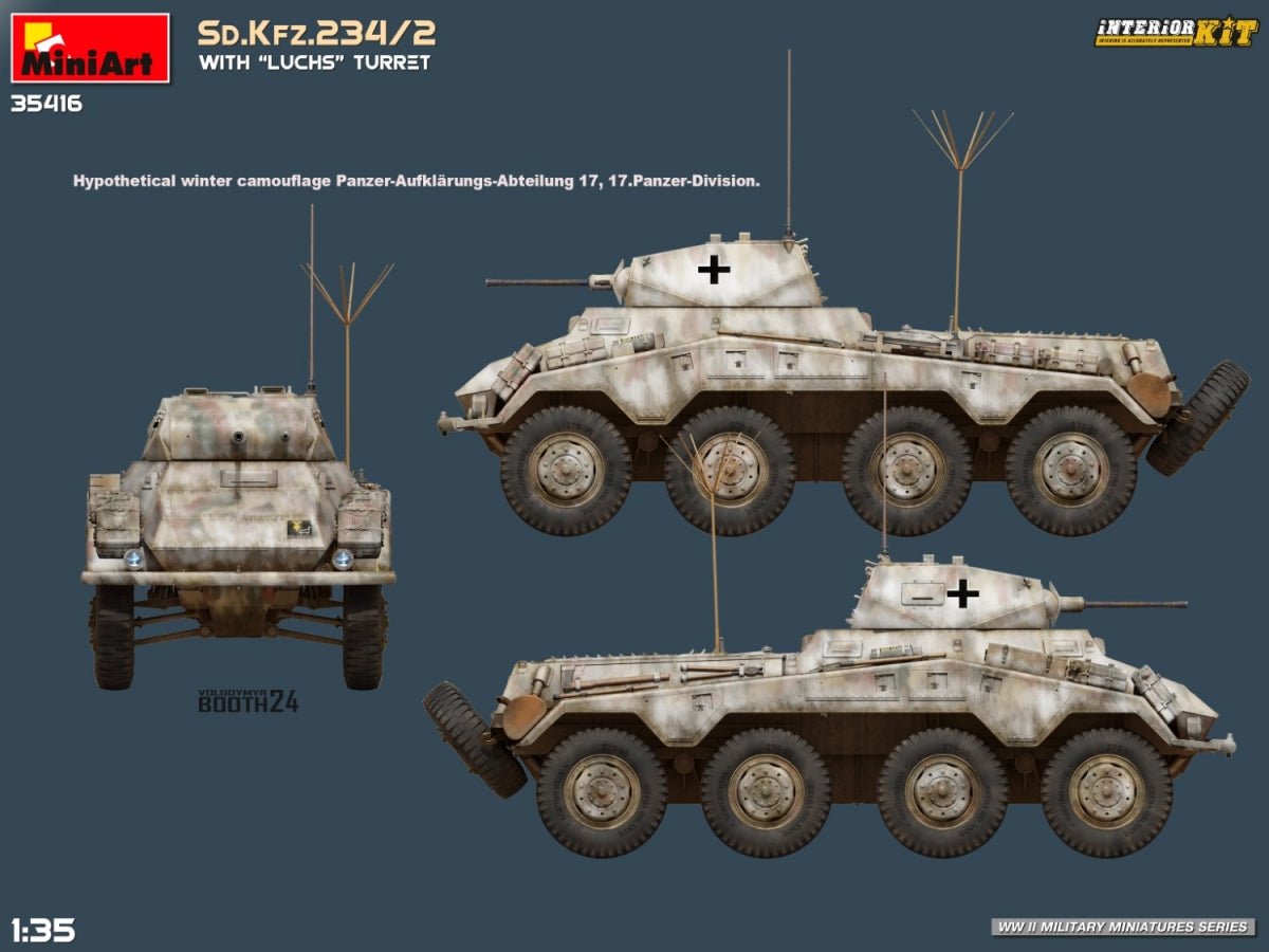 MiniArt 35416 Sd.Kfz.234/2 WITH LUCHS TURRET. INTERIOR KIT 1/35 – zdjęcie 3