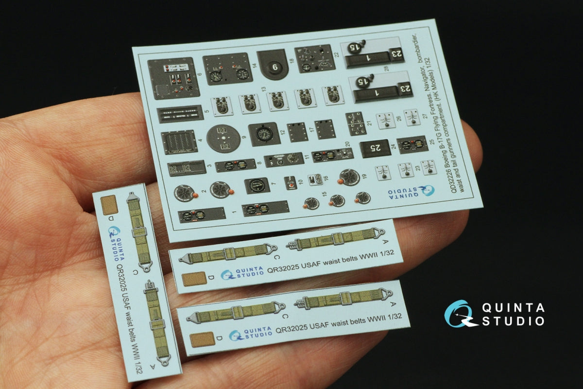 Quinta Studio QD32226 Boeing B-17G Navigator, bombardier, waist and tail gunners compartments. 3D-Printed coloured Interior (HK models) 1/32 – Bild 3