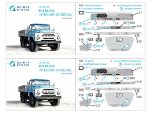 Quinta Studio QD35163 ZiL-130 3D-Printed &amp;amp; coloured Interior on decal paper (Zvezda) 1/35 – imagen 2