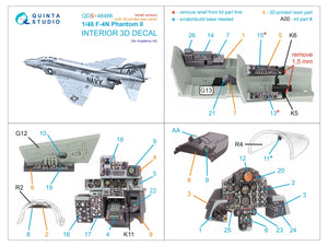 Quinta Studio QDS+48486 F-4N Phantom II 3D-Printed &amp;amp; coloured Interior on decal paper (Academy) (Small version) (with 3D-printed resin parts) 1/48 – Bild 3