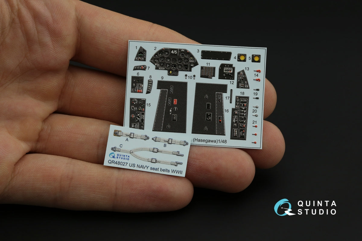 Quinta Studio QD48325 F4U-5N 3D-Printed &amp;amp; coloured Interior on decal paper (Hasegawa) 1/48 – imagen 8