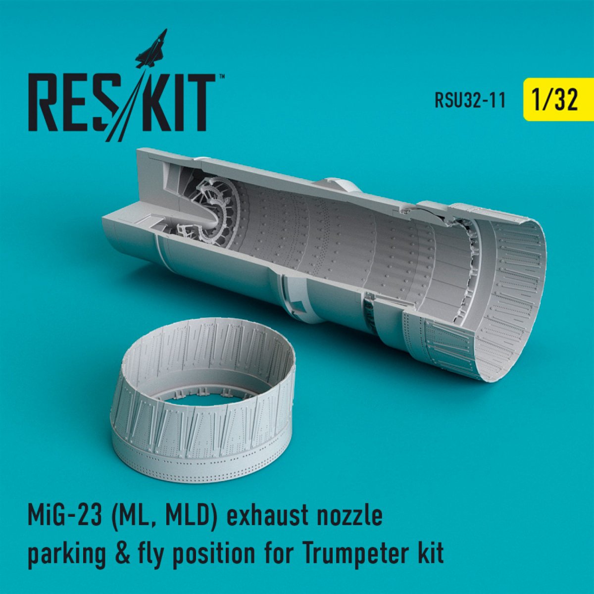 RESKIT RSU32-0011 MIG-23 (ML, MLD) POSITION DE STATIONNEMENT ET DE VOL DE LA BUSE D'ÉCHAPPEMENT POUR KIT TRUMPETER 1/32