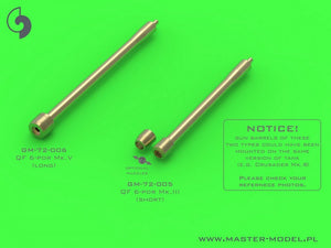 Master GM-72-005 British QF 6-pdr (57mm) - version Mk.III L/43 (short) + Besa MG tips - for Crusader Mk.III, Churchill Mk.III/IV, Valentine Mk.VIII/IX 1/72 – Bild 3