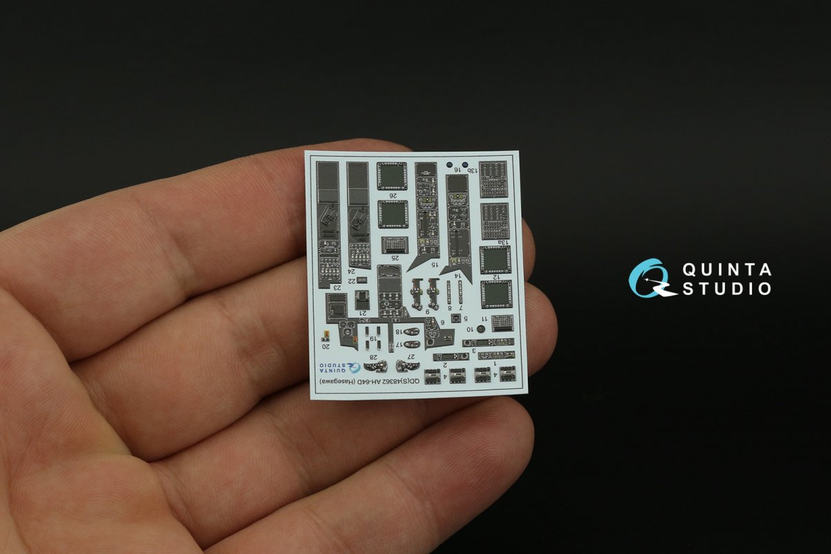 Quinta Studio QD48362 AH-64D 3D-Printed &amp;amp; coloured Interior on decal paper (Hasegawa) 1/48 – Bild 7