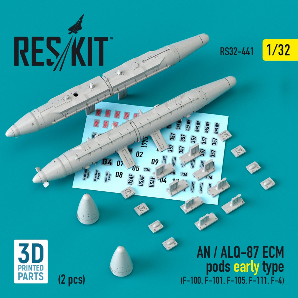 RESKIT RS32-0441 AN / ALQ-87 ECM NATURES PREMIÈRE VERSION (2 PIÈCES) (F-100, F-101, F-105, F-111, F-4) (IMPRIMERIE 3D) 1/32