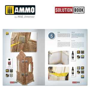 AMMO of Mig Jimenez 6510 How to Paint Brick Buildings. Colors &amp;amp; Weathering System Solution Book (Multilingual) – image 3