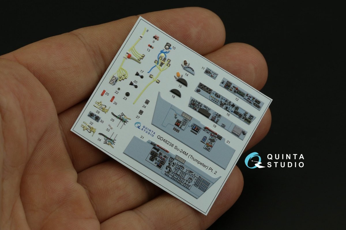 Quinta Studio QD48238 Su-24M 3D-Printed &amp;amp; coloured Interior on decal paper ( Trumpeter ) 1/48 – Bild 11