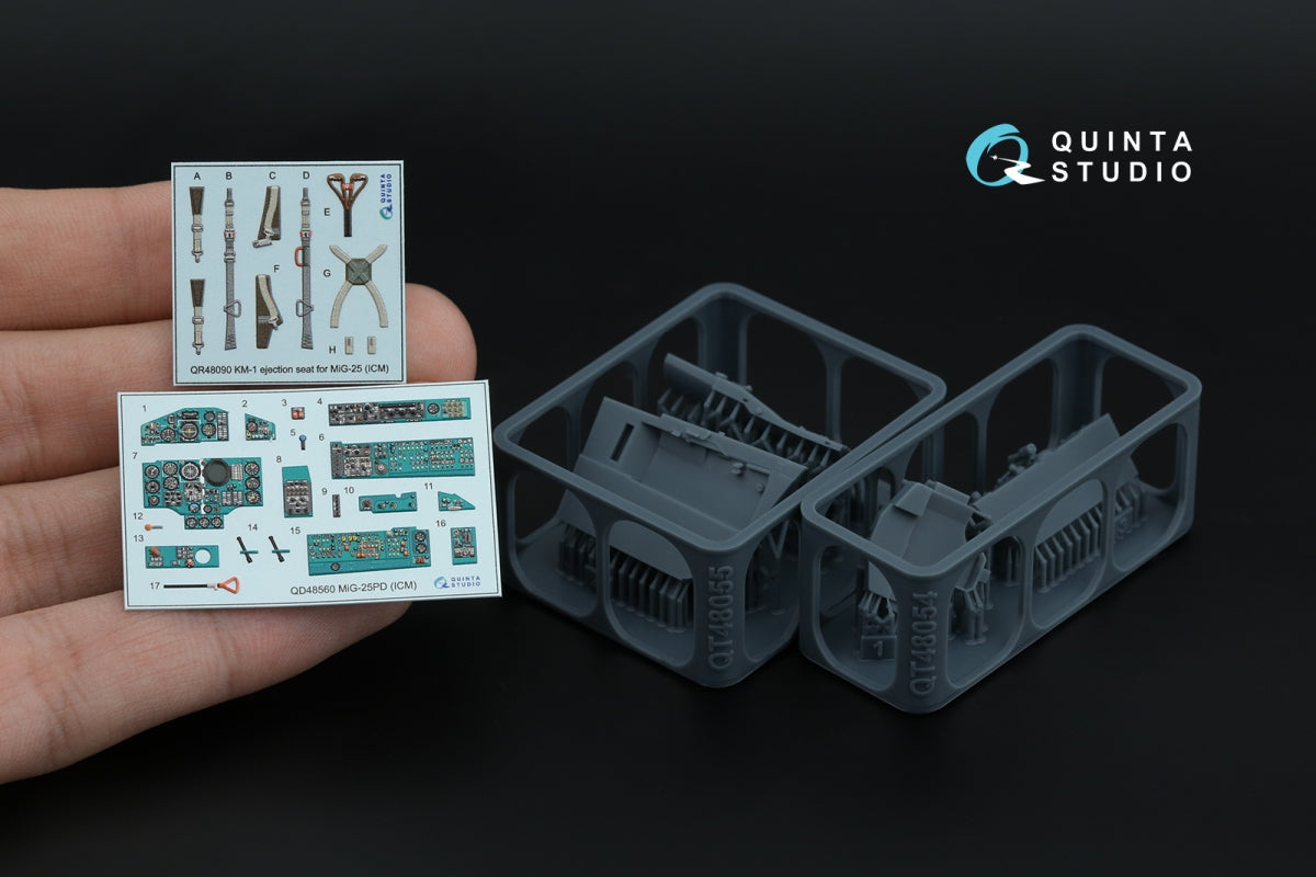 Quinta Studio QD+48560 MiG-25PD 3D-Printed &amp;amp; coloured Interior on decal paper (ICM) (with 3D-printed resin parts) 1/48 – imagen 4