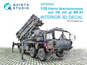 Quinta Studio QD35094 Patriot Abschussrampe auf 15t mil gl BR A1 3D-Printed &amp;amp; colored Interior on decal paper (Trumpeter) 1/35