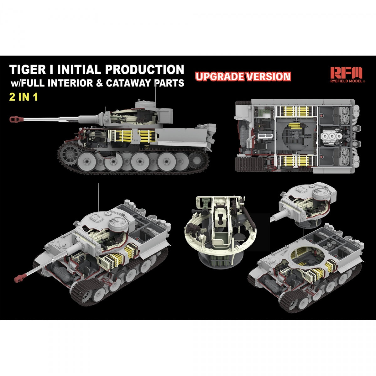 Rye Field Model 5131 Tiger I Initial Production Early 1943 w/ Full Interior Updated Version 1/35 – imagen 3
