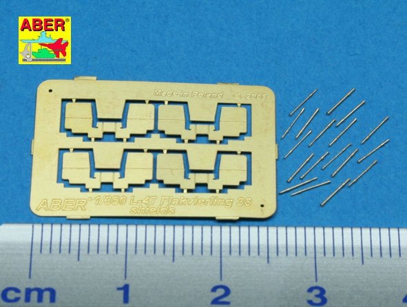 Aber 350L-47 Set of 16 pcs 2cm barrels for German Flakvierling 38 with shields 1/350 – imagen 2