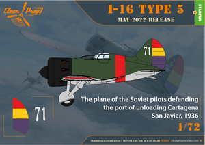 Clear Prop! CP72023 I-16 Type 5 In the sky of Spain STARTER KIT 1/72 – zdjęcie 8