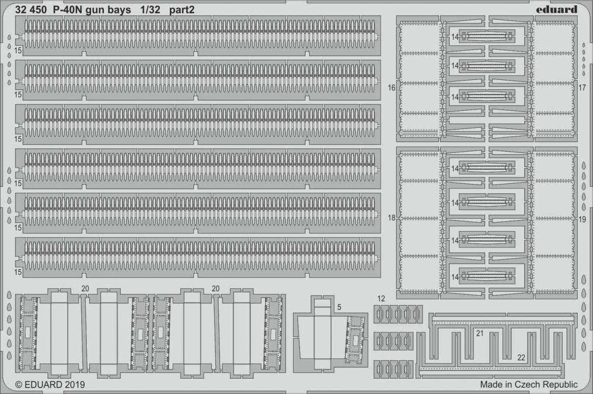 Eduard 32450 P-40N gun bays 1/32 TRUMPETER – zdjęcie 2