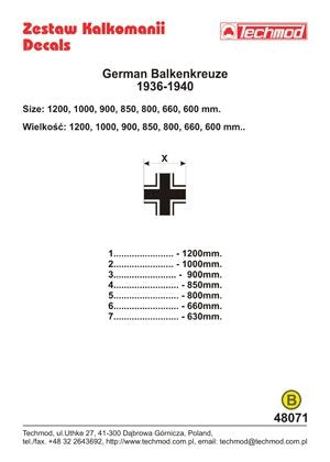 Techmod 48071 - German Luftwaffe Balkenkreuze 1936-1940 1/48 – imagen 2