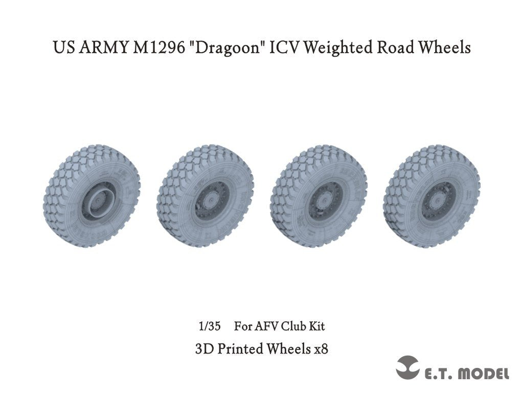 E.T. Model P35-112 US ARMY M1296 &amp;quot;Dragoon&amp;quot; ICV Weighted Road Wheels (3D Printed) For AFV Club Kit 1/35 – Bild 2