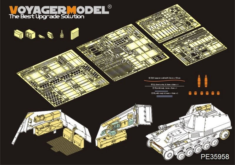 Maquette Voyager PE35958 Obusier automoteur allemand Wespe Basic de la Seconde Guerre mondiale pour TAMIYA 35200/35358 au 1/35