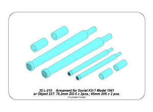 Aber 35L-210 Armament for Soviet KV-7 76mm x 2 pcs.; 45mm x 2 pcs. 1/35 – imagen 4