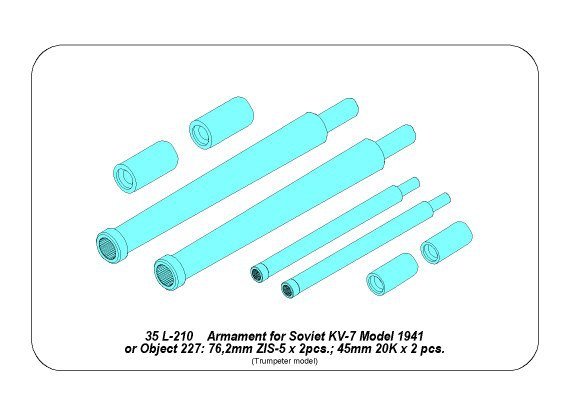 Aber 35L-210 Armament for Soviet KV-7 76mm x 2 pcs.; 45mm x 2 pcs. 1/35 – imagen 4