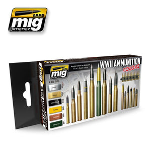 AMMO Mig 7124 WWII AMMUNITION COLORS 6x17ml – immagine 2