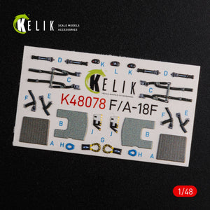 KELIK K48078 F/A-18F Super Hornet interior 3D decals for MENG kit 1/48 – immagine 3