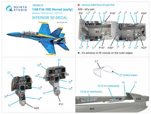 Quinta Studio QD48215 F/A-18D Early 3D-Printed &amp;amp; coloured Interior on decal paper (Kinetic) 1/48 – Bild 12