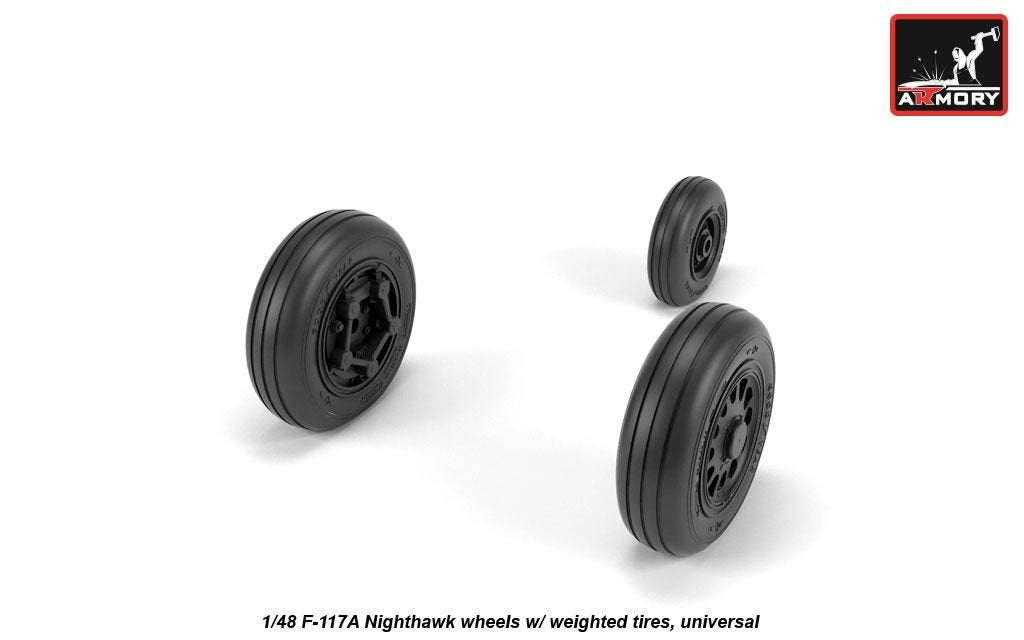 Armory Models AW48322 F-117A Nighthawk wheels w/ weighted tyres 1/48 – imagen 2