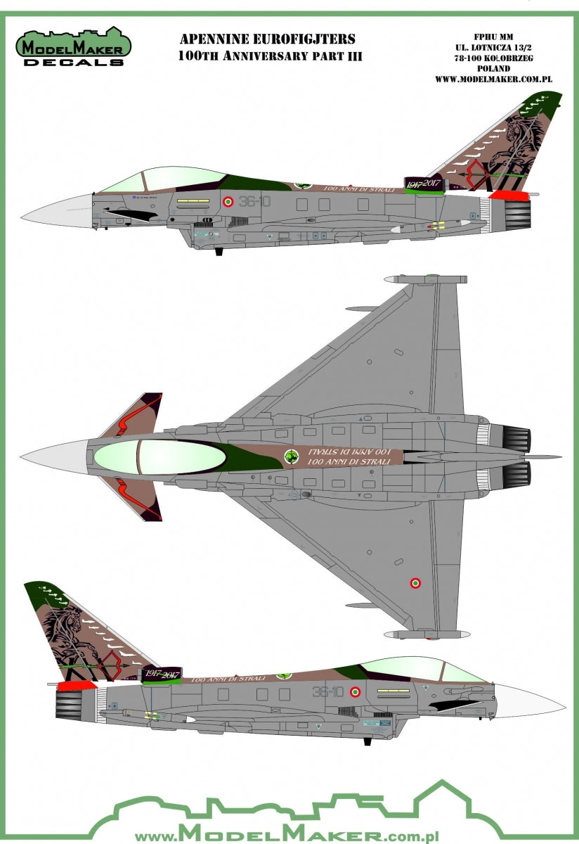 Décalcomanies ModelMaker D48143 Eurofighters des Apennins, partie 3, échelle 1/48