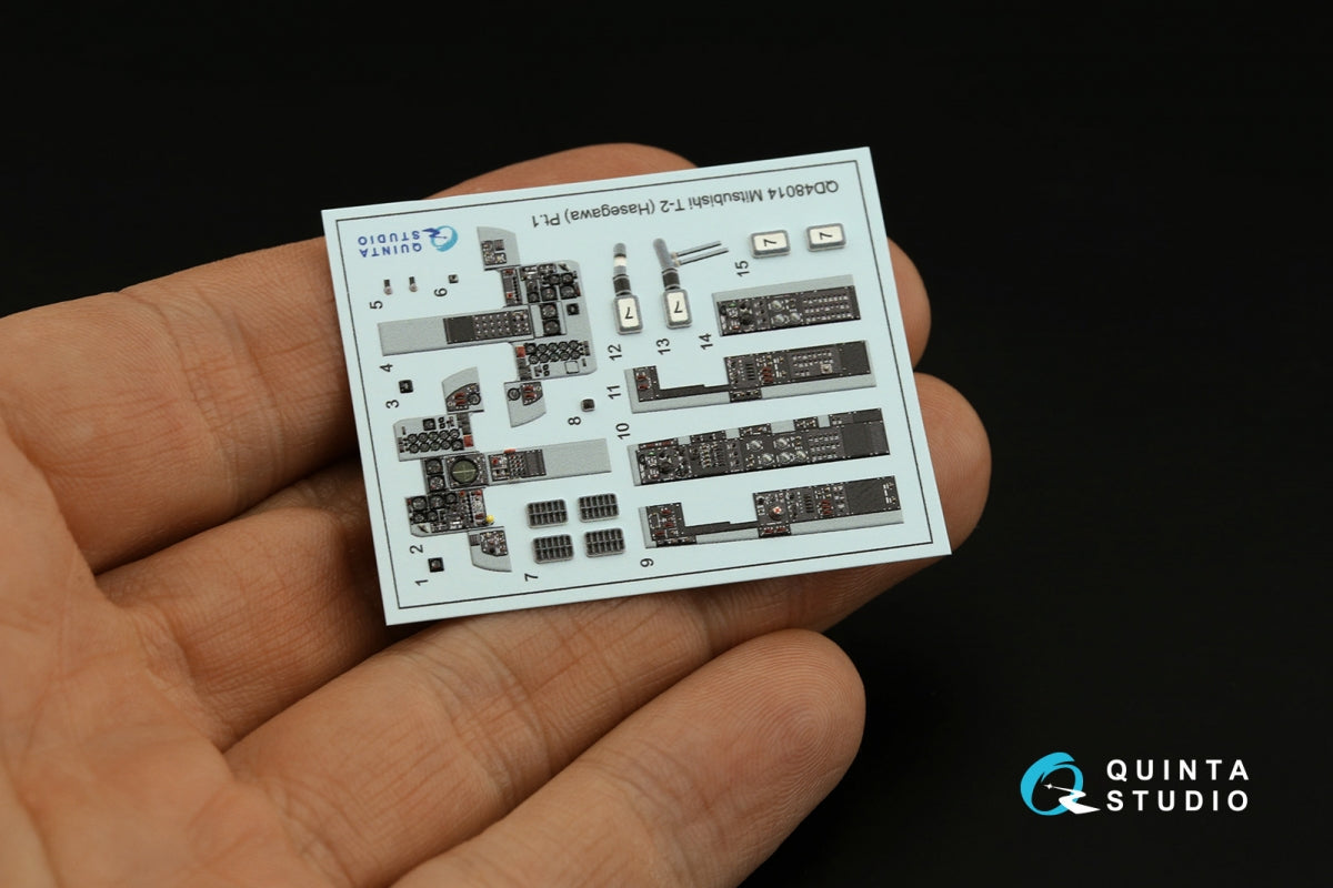 Quinta Studio QD48014 Mitsubishi T-2 3D-Printed coloured Interior on decal paper (Hasegawa) 1/48 – imagen 4