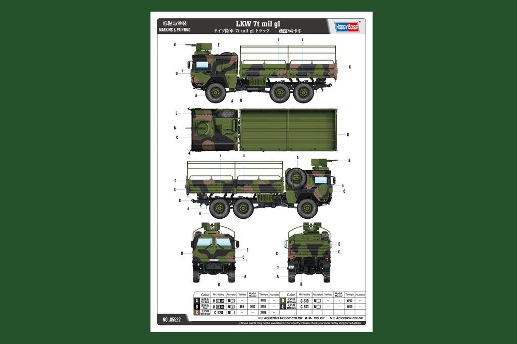 Hobby Boss 85522 LKW 7t mil gl 1/35 – imagen 4