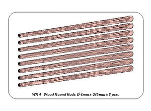 Aber WR4 Pręty drewniane 4mm długość 250mm x 8 szt. – imagen 3