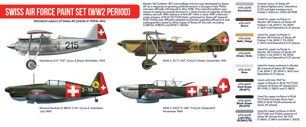 Hataka HTK-AS15 Swiss Air Force Paint Set (WW2 period) (8x17ml) – imagen 2