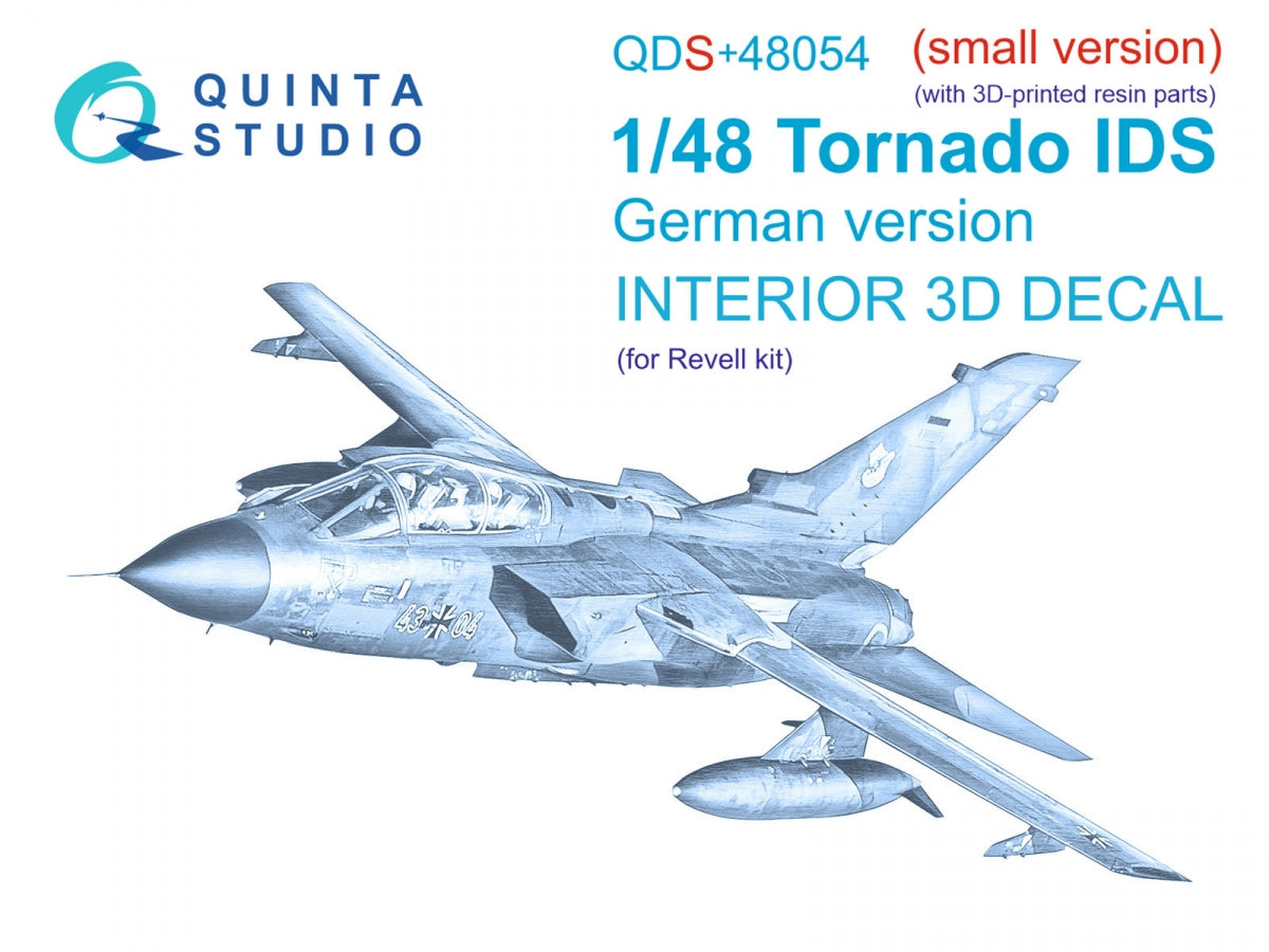 Quinta Studio QDS+48054 Tornado IDS German 3D-Printed & coloured Interior on decal paper (Revell) (small version) (with 3D-printed resin parts) 1/48