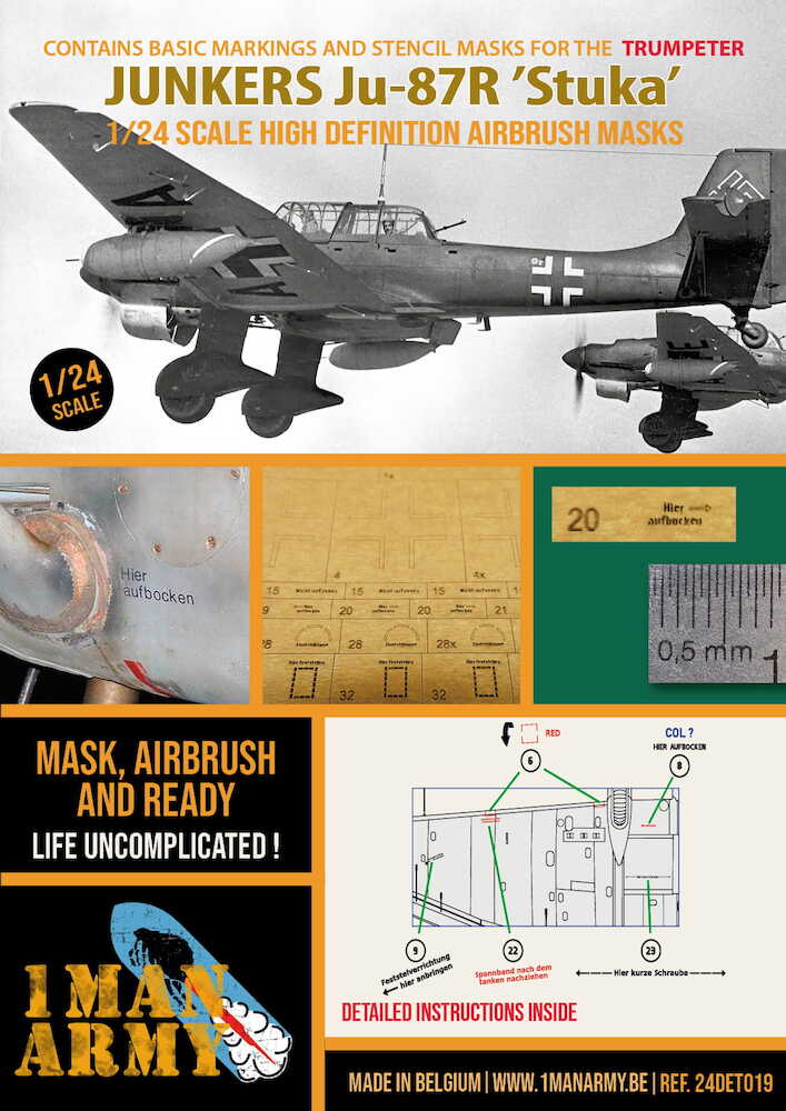 1 Man Army 24DET019 Junkers Ju-87R Stuka (Trumpeter) 1/24