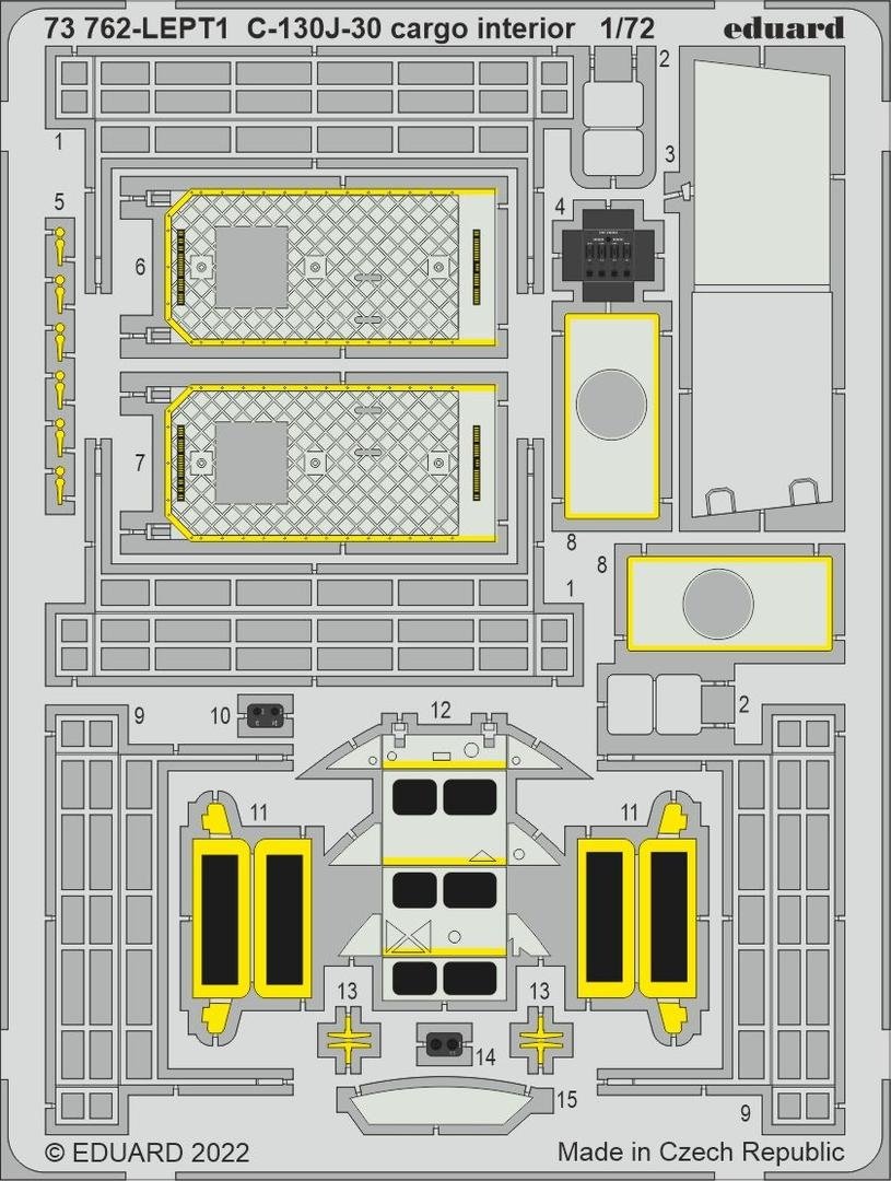 Eduard 73762 C-130J-30 intérieur cargo ZVEZDA 1/72