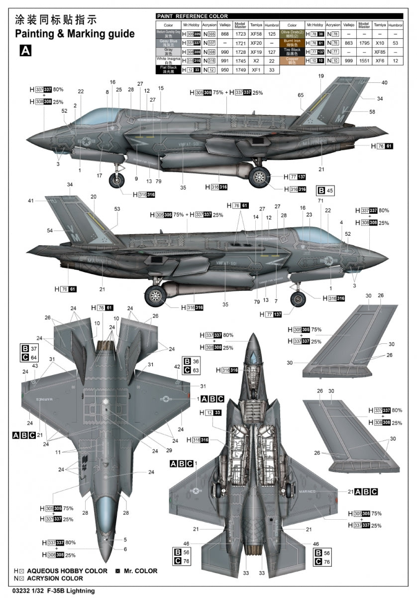 Trumpeter 03232 F-35B Lightning 1/32 – image 3