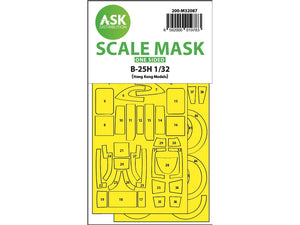Art Scale Kit M32087 B-25H Mitchell One-Sided Mask for HK Models 1/32
