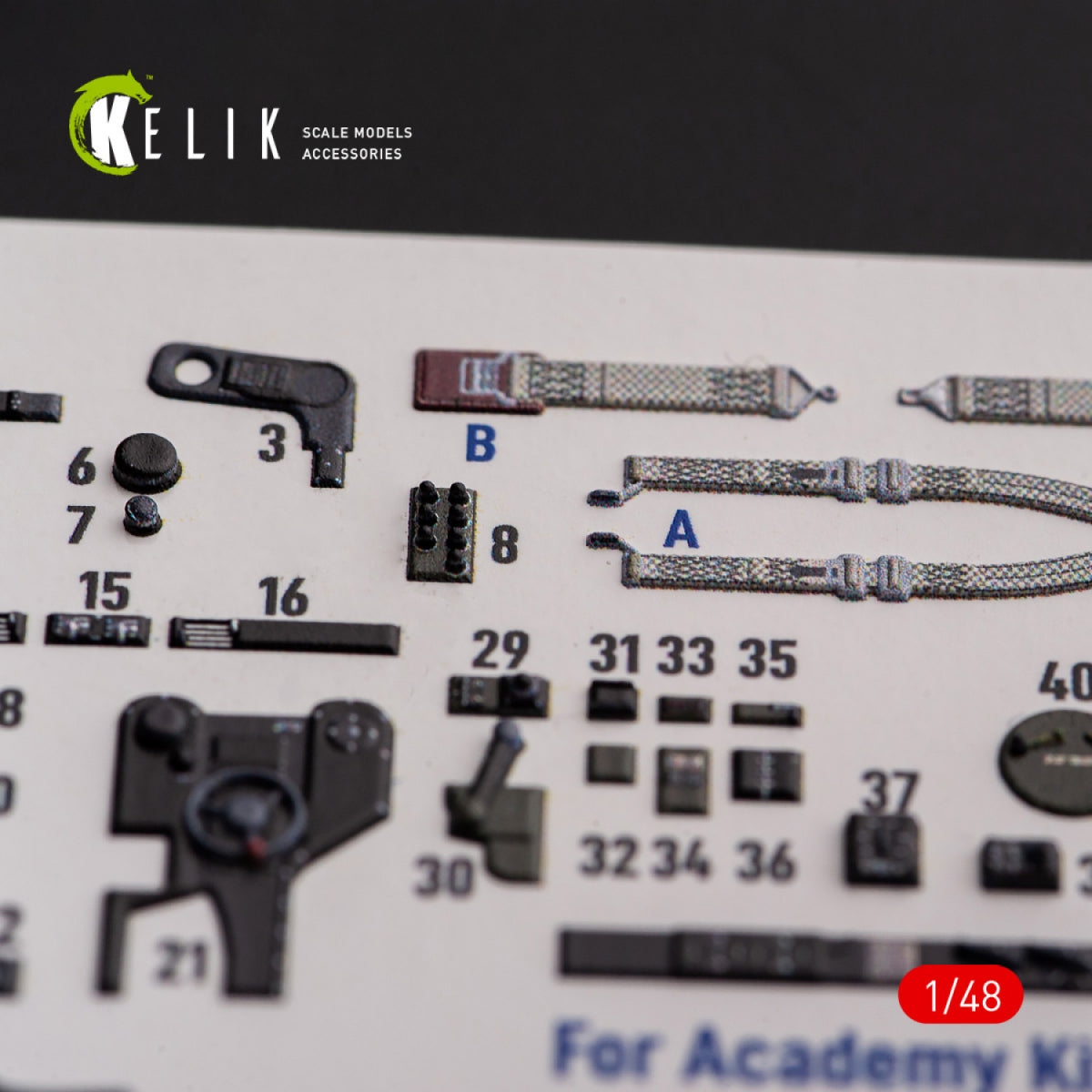 KELIK K48108 P-38F &amp;quot;Lightning&amp;quot; - interior 3D decals for Academy kit 1/48 – immagine 8
