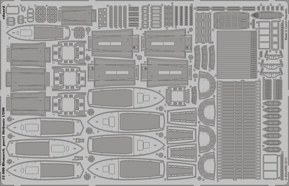 Eduard 53080 Bismarck part 1 - lifeboats 1/200 TRUMPETER