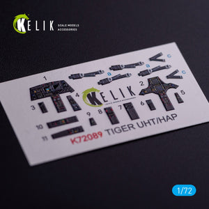 Décalcomanies 3D intérieures KELIK K72089 pour maquette Revell au 1/72 de l&amp;#39;Eurocopter Tiger UHT/HAP