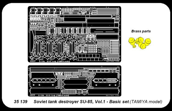 Aber 35139 canon de char soviétique SU-85 partie 1 ensemble de base (TAM) (1/35) – image 4