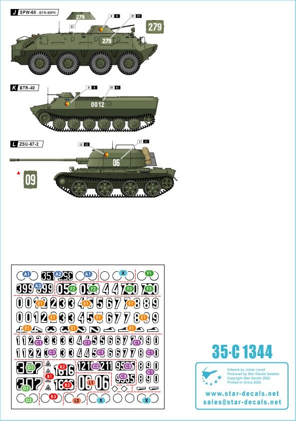 Star Decals 35-C1344 DDR - NVA 3. Numbers &amp;amp; insignia of the East German Nationale Volksarmee 1/35 – zdjęcie 2